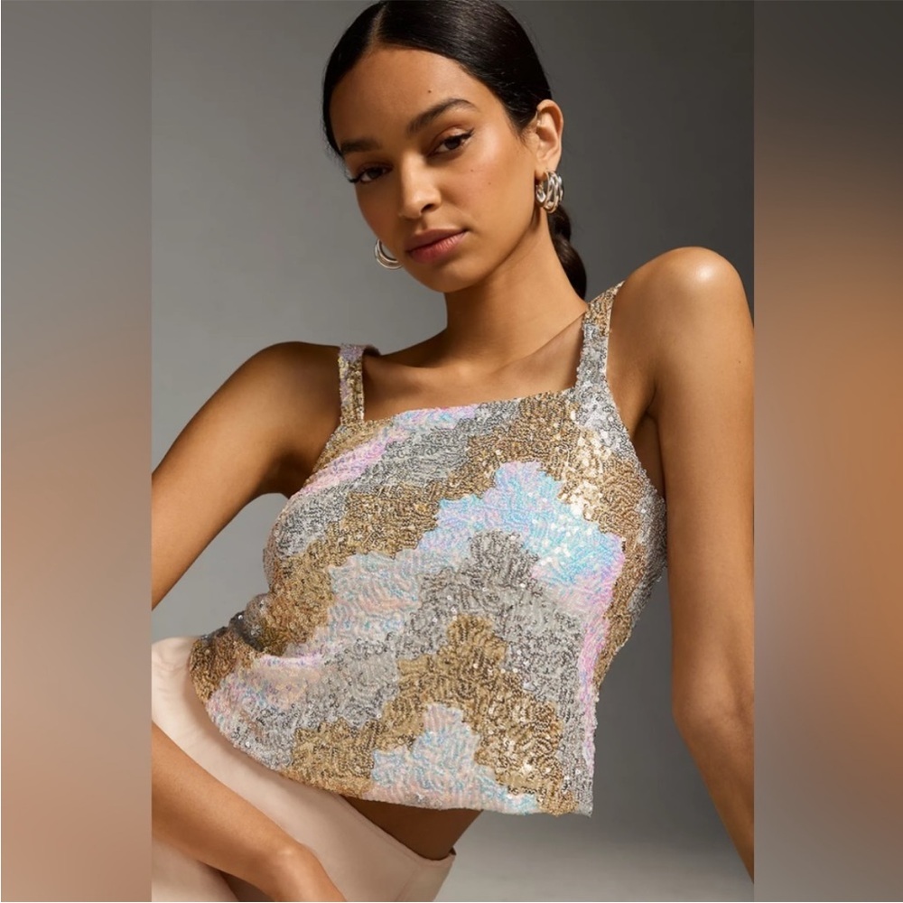 Anthro Porridge Tallulah Sequined Tank NWOT